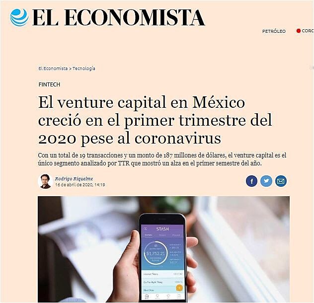 El venture capital en Mxico creci en el primer trimestre del 2020 pese al coronavirus